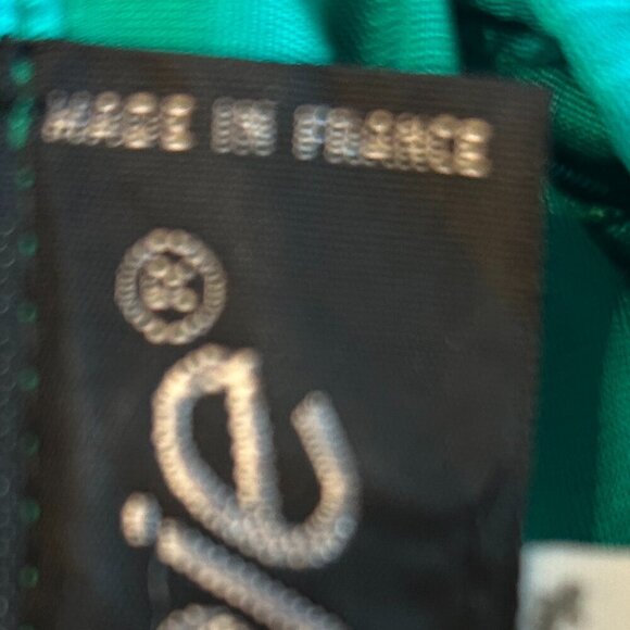 Vintage‎ Designer Turquoise Floral Flapper Cocktail Dress Made in France Costume - Picture 7 of 10